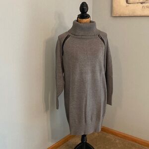 Bebe Gray Turtleneck Sweater Dress Women Size Medium